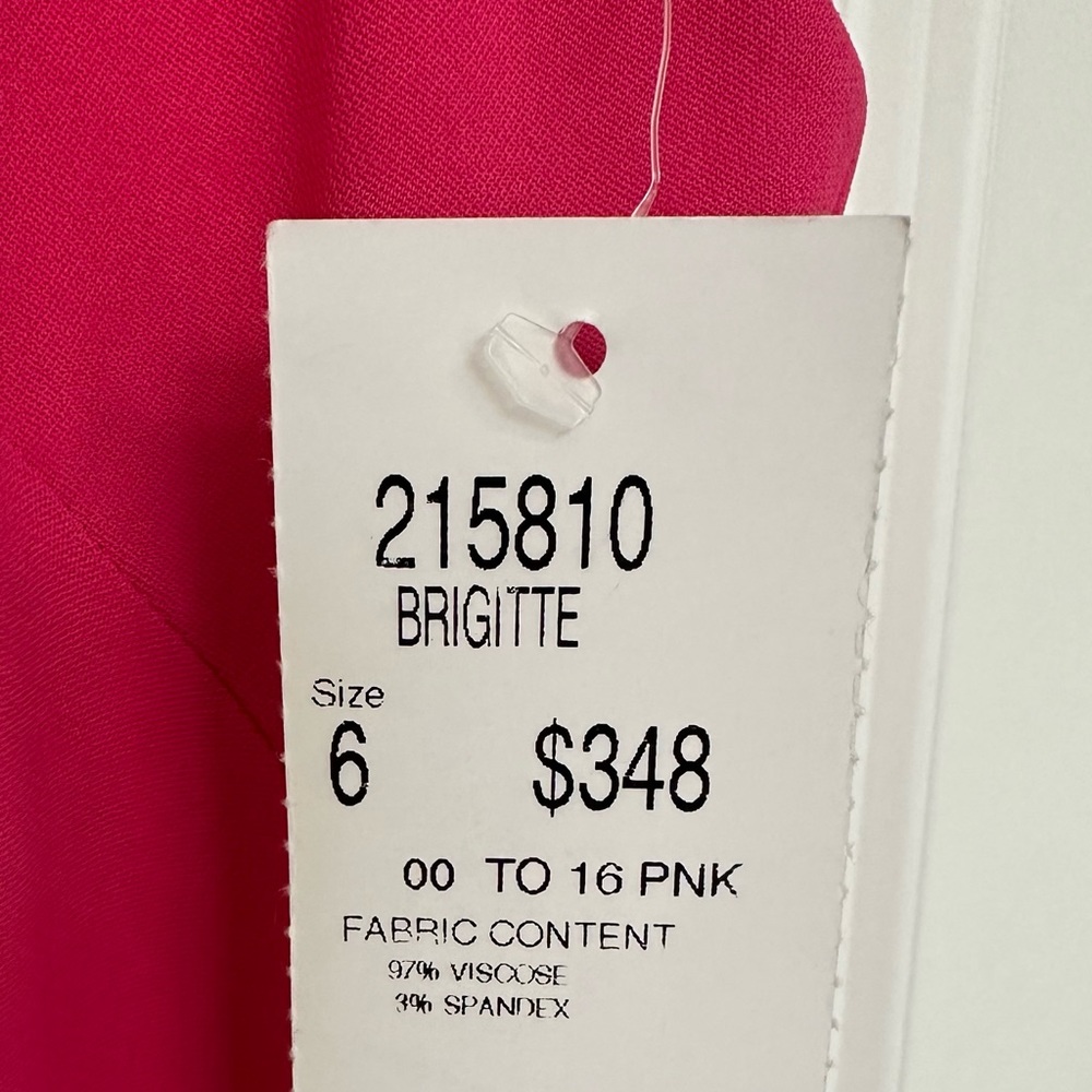 NWT Etcetera Brigitte hot pink sleeveless shift dress Size 6 lace up detail - Picture 5 of 5